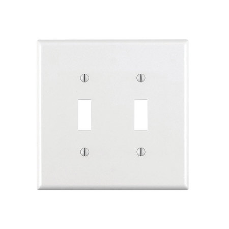 LEVITON Wallplate 2G Toggle Wh 80709-00W